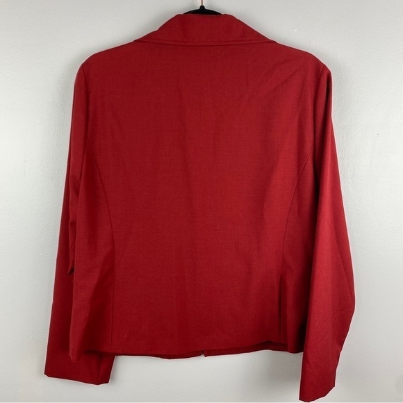 KATE Landry Red Full Zip Collared Long Sleeve Blazer Jacket Size 12 - Picture 9 of 10